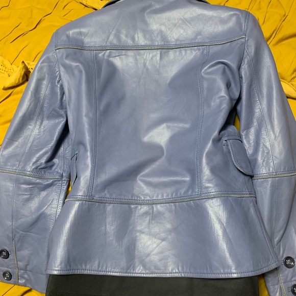 Malo Leather Jacket Italy 42 size 2 lilac - Picture 2 of 4